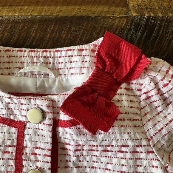 Janie and Jack Girls Pick Stitch Jacket Poppy Red Pattern Size 12-18 Months - Picture 4 of 10